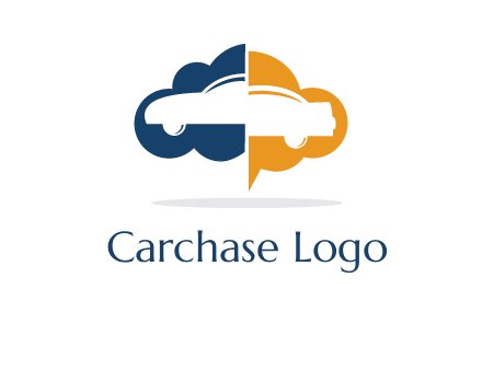 car inside cloudy chat bubble logo