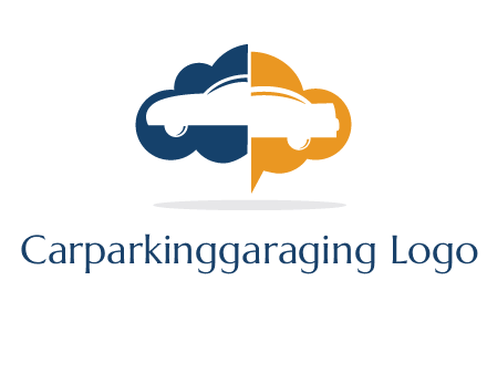car inside cloudy chat bubble logo