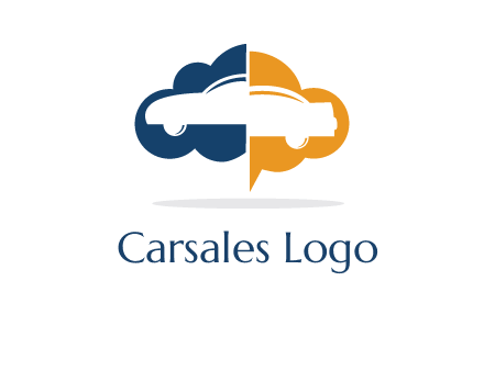 car inside cloudy chat bubble logo