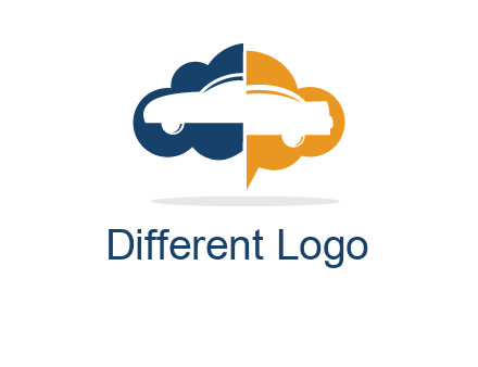 car inside cloudy chat bubble logo