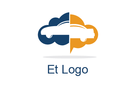 car inside cloudy chat bubble logo
