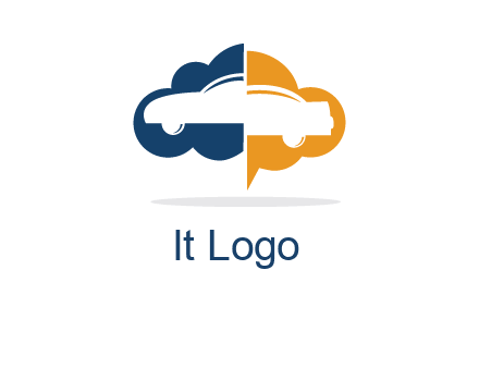 car inside cloudy chat bubble logo