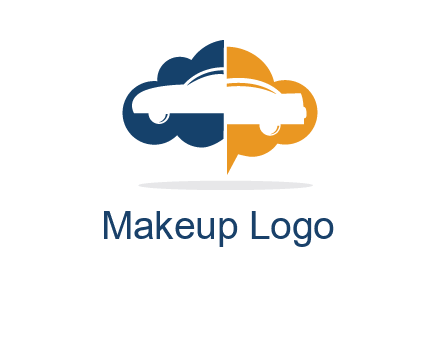 car inside cloudy chat bubble logo