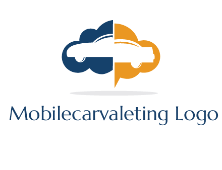 car inside cloudy chat bubble logo