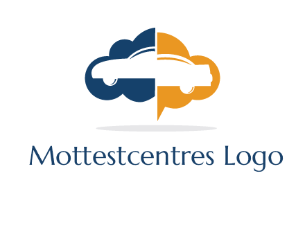 car inside cloudy chat bubble logo