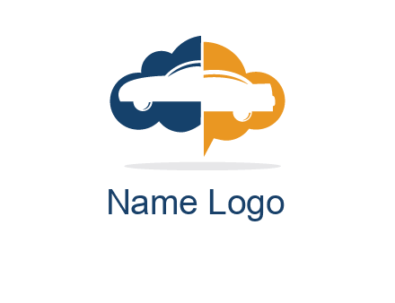 car inside cloudy chat bubble logo
