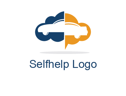 car inside cloudy chat bubble logo