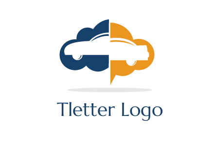 car inside cloudy chat bubble logo