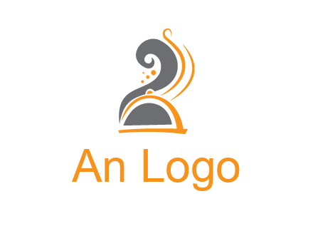 dish with swirls as smoke restaurant logo