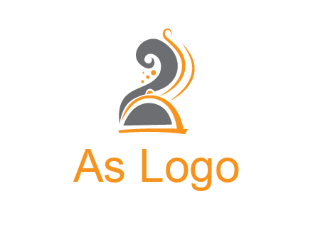 dish with swirls as smoke restaurant logo