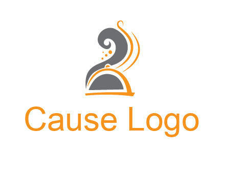 dish with swirls as smoke restaurant logo