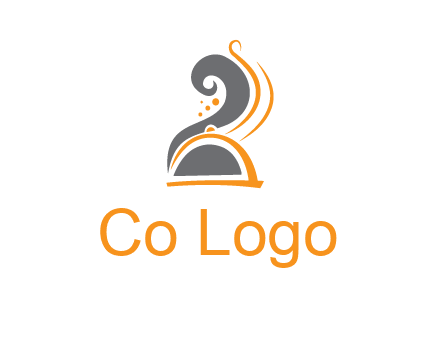 dish with swirls as smoke restaurant logo