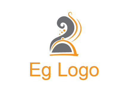 dish with swirls as smoke restaurant logo