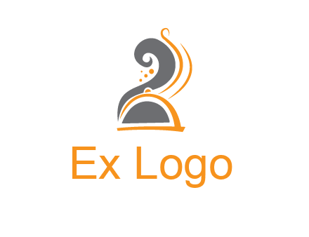 dish with swirls as smoke restaurant logo