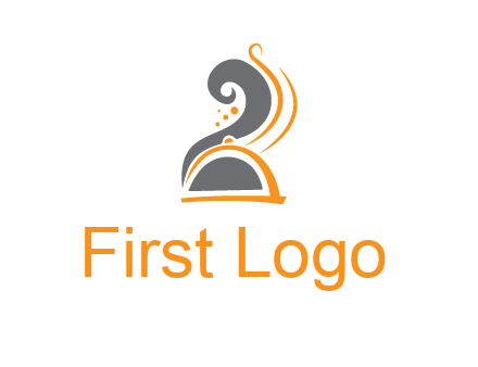 dish with swirls as smoke restaurant logo