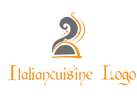 dish with swirls as smoke restaurant logo