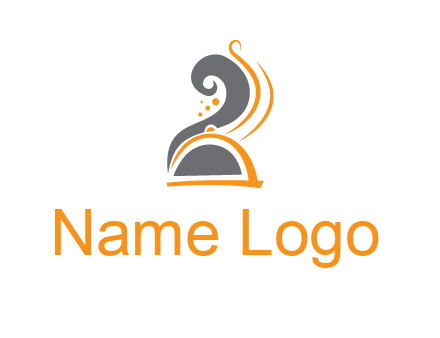 dish with swirls as smoke restaurant logo