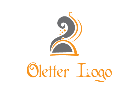 dish with swirls as smoke restaurant logo