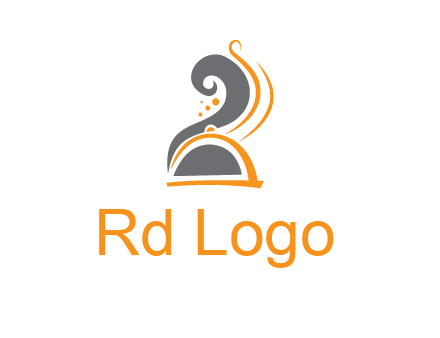 dish with swirls as smoke restaurant logo