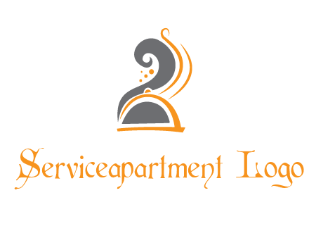 dish with swirls as smoke restaurant logo