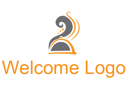 dish with swirls as smoke restaurant logo