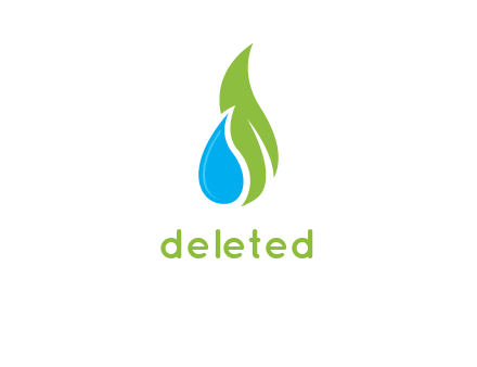 water drop with leaf logo