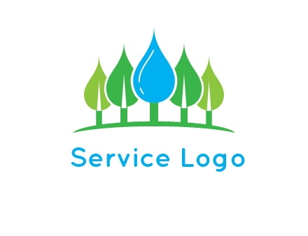 trees made of water drops logo