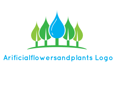 trees made of water drops logo