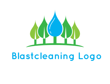 trees made of water drops logo