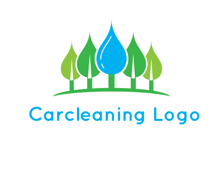 trees made of water drops logo