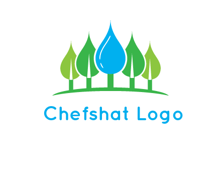 trees made of water drops logo