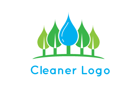 trees made of water drops logo