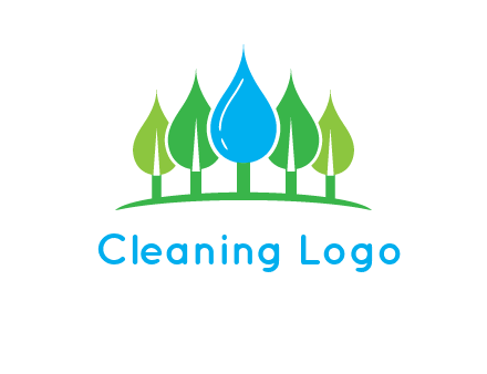 trees made of water drops logo