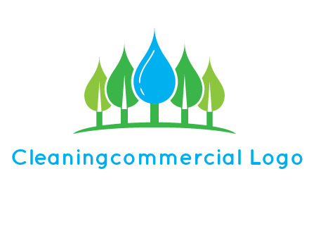 trees made of water drops logo