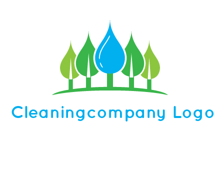 trees made of water drops logo