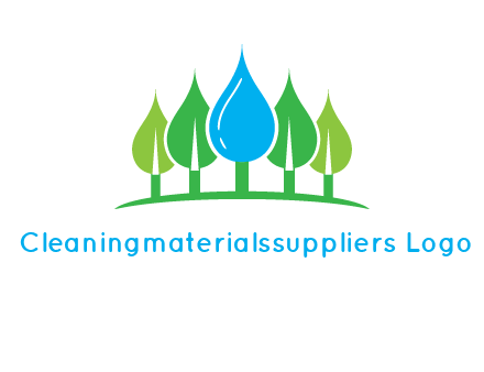 trees made of water drops logo