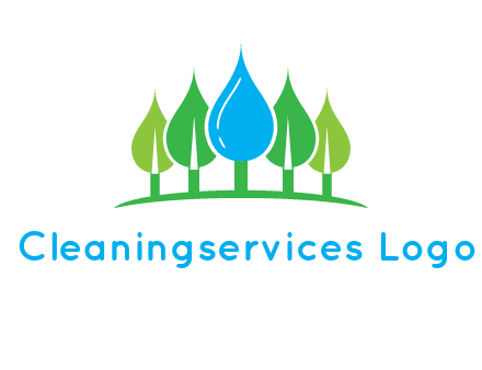 trees made of water drops logo