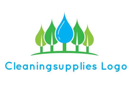 trees made of water drops logo