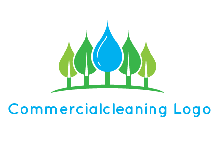 trees made of water drops logo