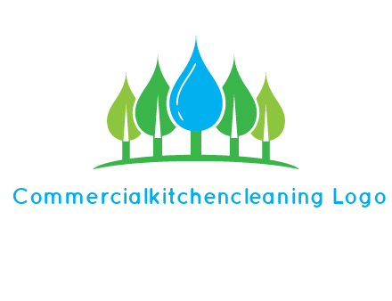 trees made of water drops logo