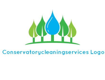 trees made of water drops logo