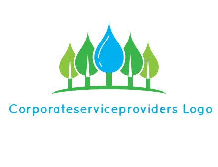 trees made of water drops logo