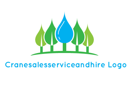 trees made of water drops logo