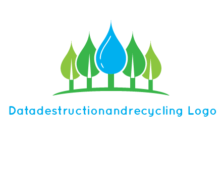 trees made of water drops logo