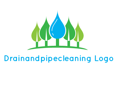 trees made of water drops logo