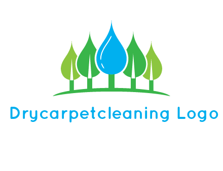 trees made of water drops logo
