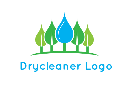 trees made of water drops logo