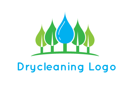 trees made of water drops logo