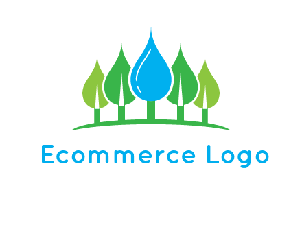 trees made of water drops logo