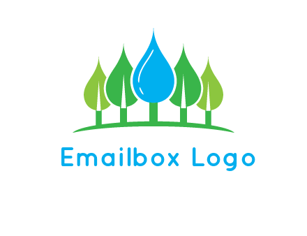 trees made of water drops logo